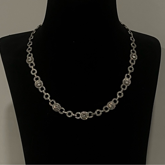 NEW Diamonique Fancy Statement Tennis Necklace - Picture 1 of 5